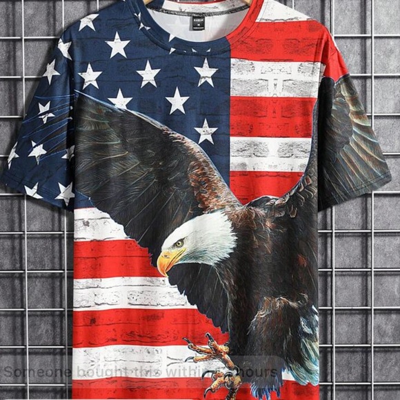 NWOT- AMERICAN FLAG T SHIRT STARS & STRIPES - Picture 4 of 4